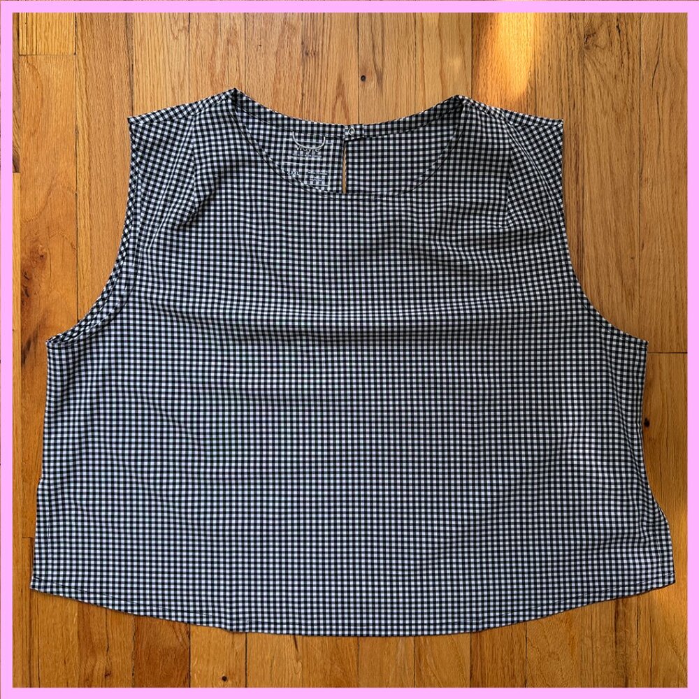 Wayre Boxy Shift & Snap Tank Black Gingham